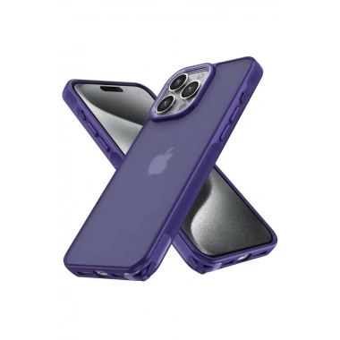 Mey İthalat®   iPhone 13 Pro Max Kılıf Elegant Kapak - Derin Mor