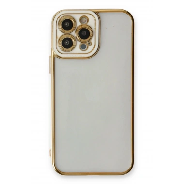 Mey İthalat®  iPhone 13 Pro Max Kılıf Liva Lens Silikon - Beyaz