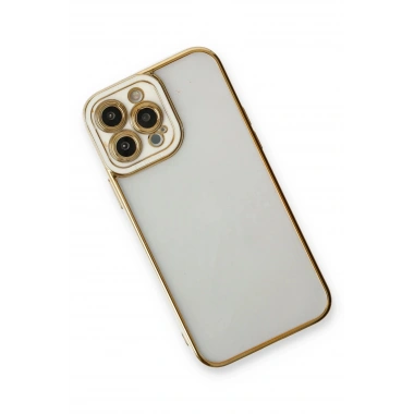 Mey İthalat®  iPhone 13 Pro Max Kılıf Liva Lens Silikon - Beyaz