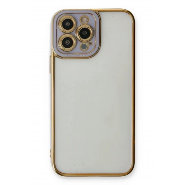 Mey İthalat®  iPhone 13 Pro Max Kılıf Liva Lens Silikon - Lila