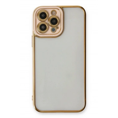 Mey İthalat®  iPhone 13 Pro Max Kılıf Liva Lens Silikon - Pudra