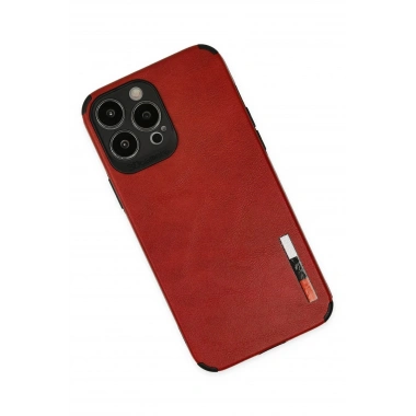 Mey İthalat® iPhone 13 Pro Max Kılıf Loop Deri Silikon - Kırmızı