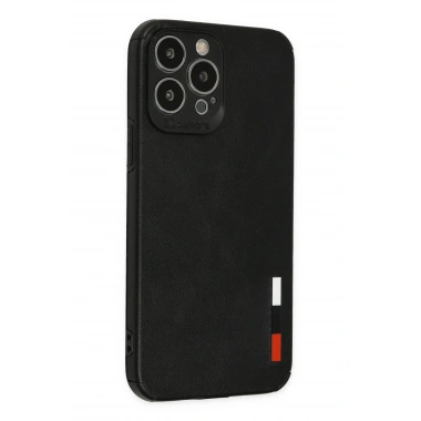 Mey İthalat® iPhone 13 Pro Max Kılıf Loop Deri Silikon - Siyah
