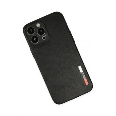 Mey İthalat® iPhone 13 Pro Max Kılıf Loop Deri Silikon - Siyah