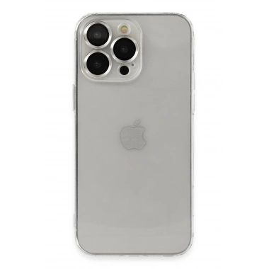 Mey İthalat®  iPhone 13 Pro Max Kılıf Luko Lens Silikon - Gümüş