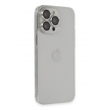 Mey İthalat®  iPhone 13 Pro Max Kılıf Luko Lens Silikon - Gümüş
