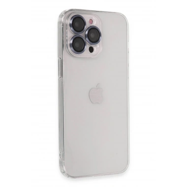 Mey İthalat® iPhone 13 Pro Max Kılıf Luko Lens Silikon - Sierra Blue