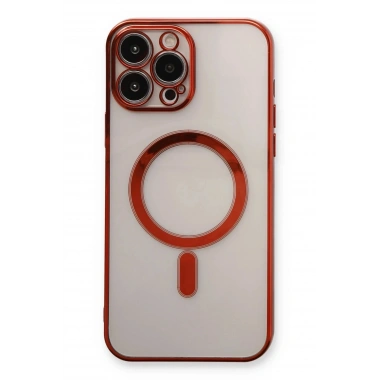 Mey İthalat® iPhone 13 Pro Max Kılıf Magneticsafe Lazer Silikon - Kırmızı
