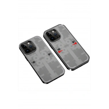 Mey İthalat® iPhone 13 Pro Max Kılıf Mekanik Bumper Kapak - Siyah