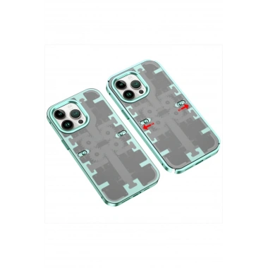 Mey İthalat® iPhone 13 Pro Max Kılıf Mekanik Bumper Kapak - Yeşil