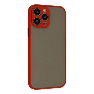 Mey İthalat®  iPhone 13 Pro Max Kılıf Montreal Silikon Kapak - Kırmızı