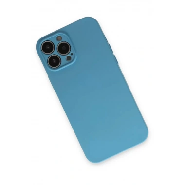 Mey İthalat®  iPhone 13 Pro Max Kılıf Nano içi Kadife Silikon - Mavi