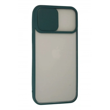 Mey İthalat® iPhone 13 Pro Max Kılıf Palm Buzlu Kamera Sürgülü Silikon - Yeşil