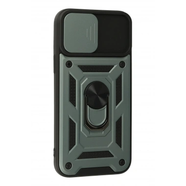 Mey İthalat®  iPhone 13 Pro Max Kılıf Pars Lens Yüzüklü Silikon - Yeşil