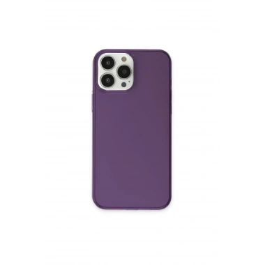 Mey İthalat® iPhone 13 Pro Max Kılıf Pc Sert Şeffaf Kapak - Mor