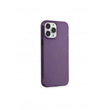 Mey İthalat® iPhone 13 Pro Max Kılıf Pc Sert Şeffaf Kapak - Mor