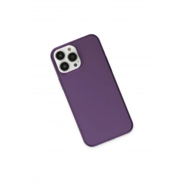 Mey İthalat® iPhone 13 Pro Max Kılıf Pc Sert Şeffaf Kapak - Mor