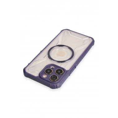 Mey İthalat® iPhone 13 Pro Max Kılıf Prag Magneticsafe Kapak - Derin Mor