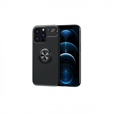 Mey İthalat® iPhone 13 Pro Max Kılıf Range Yüzüklü Silikon - Siyah
