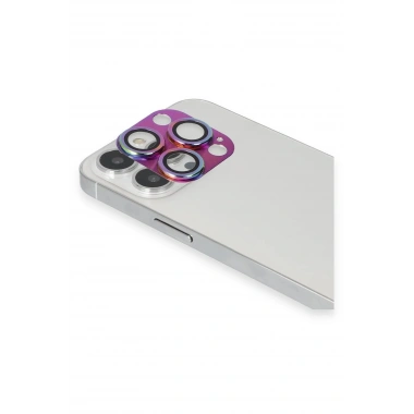 Mey İthalat® iPhone 13 Pro Max Pers Alüminyum Kamera Lens - Rainbow