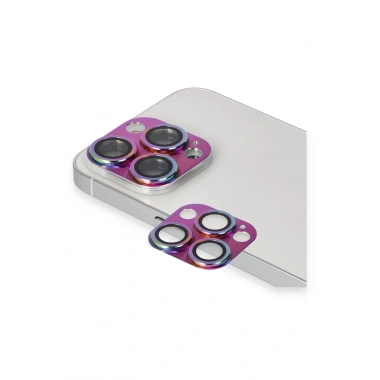 Mey İthalat® iPhone 13 Pro Max Pers Alüminyum Kamera Lens - Rainbow
