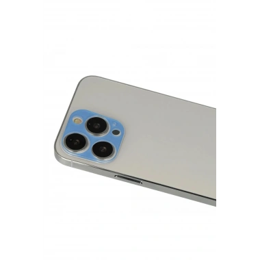 Mey İthalat®  iPhone 13 Pro Max Rainbow Kamera Lens Koruma Cam - Mavi