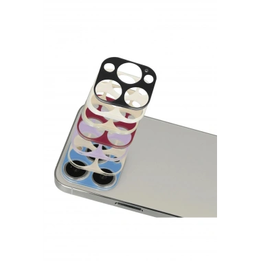 Mey İthalat® iPhone 13 Pro Max Rainbow Kamera Lens Koruma Cam - Mor