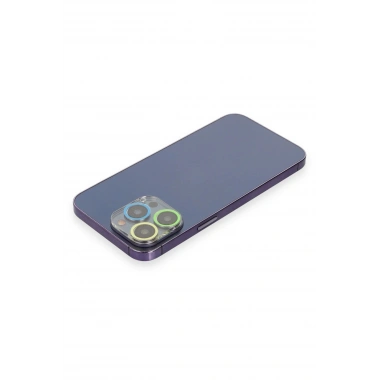 Mey İthalat® iPhone 13 Pro Max Renkli Kamera Lens Koruma Cam - Yeşil-Sarı