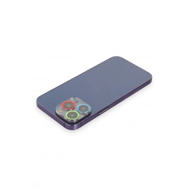 Mey İthalat® iPhone 13 Pro Renkli Kamera Lens Koruma Cam - Mavi-Yeşil