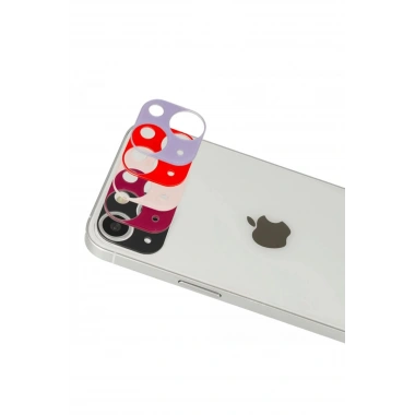 Mey İthalat® iPhone 13 Rainbow Kamera Lens Koruma Cam - Kırmızı