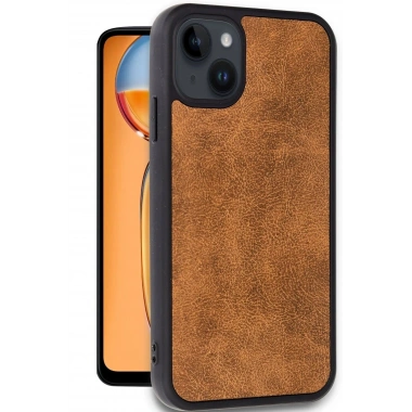 Mey İthalat®   iPhone 14 Kılıf Aras Deri Kapak - Taba