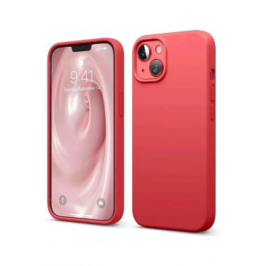 Mey İthalat®  iPhone 14 Kılıf First Silikon - Kırmızı