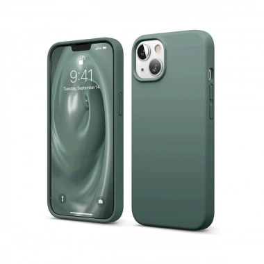 Mey İthalat®  iPhone 14 Kılıf First Silikon - Koyu Yeşil