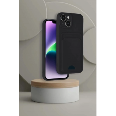 Mey İthalat®  iPhone 14 Kılıf Kelvin Kartvizitli Silikon - Lacivert