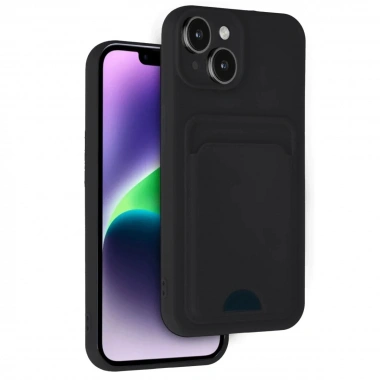 Mey İthalat®  iPhone 14 Kılıf Kelvin Kartvizitli Silikon - Siyah