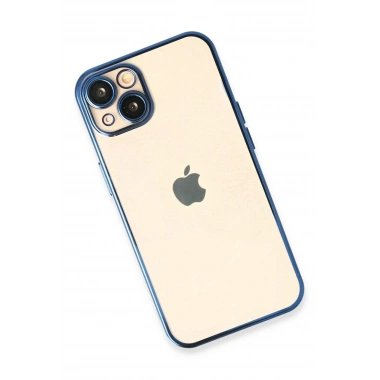 Mey İthalat®  iPhone 14 Kılıf  Lensli Silikon - Açık Mavi