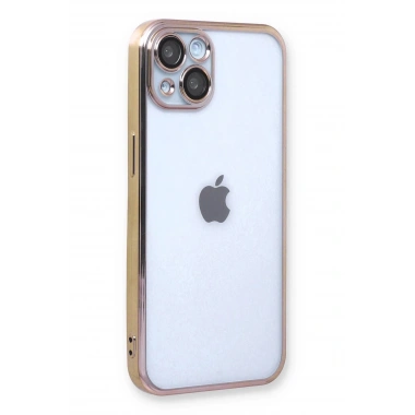 Mey İthalat®  iPhone 14 Kılıf  Lensli Silikon - Gold