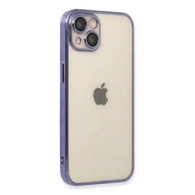Mey İthalat®  iPhone 14 Kılıf  Lensli Silikon - Mor
