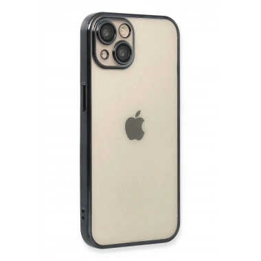 Mey İthalat®  iPhone 14 Kılıf  Lensli Silikon - Siyah