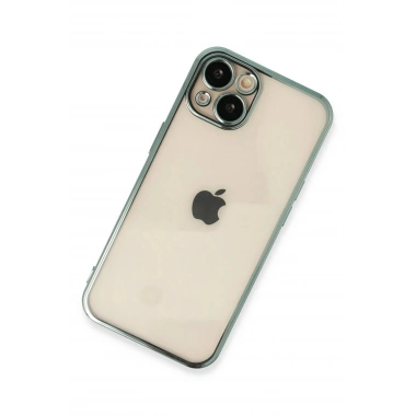 Mey İthalat®  iPhone 14 Kılıf  Lensli Silikon - Yeşil