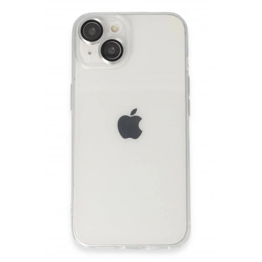 Mey İthalat® iPhone 14 Kılıf Luko Lens Silikon - Gümüş