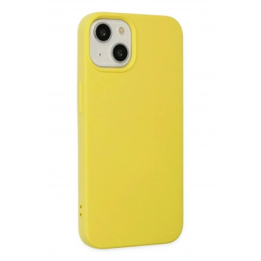 Mey İthalat®  iPhone 14 Kılıf Nano içi Kadife Silikon - Sarı