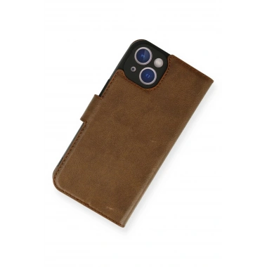 Mey İthalat®  iPhone 14 Kılıf Trend S Plus Kapaklı Kılıf - Taba