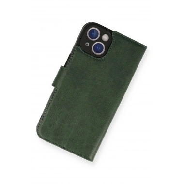Mey İthalat®  iPhone 14 Kılıf Trend S Plus Kapaklı Kılıf - Yeşil