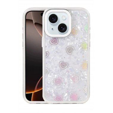 Mey İthalat® iPhone 14 Lumi Desenli Kapak - Beyaz