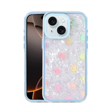 Mey İthalat® iPhone 14 Lumi Desenli Kapak - Mavi