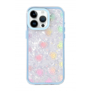 Mey İthalat® iPhone 14 Lumi Desenli Kapak - Mavi