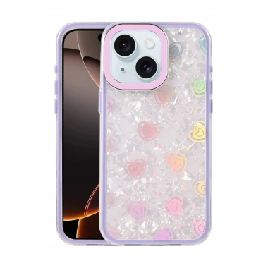 Mey İthalat® iPhone 14 Lumi Desenli Kapak - Mor