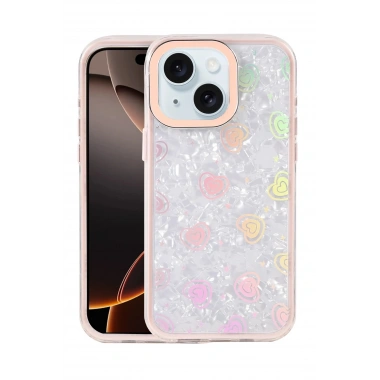 Mey İthalat® iPhone 14 Lumi Desenli Kapak - Pembe
