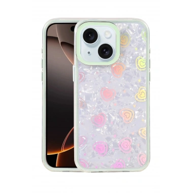 Mey İthalat® iPhone 14 Lumi Desenli Kapak - Yeşil